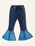 Girls Denim Bell-Bottom Pants - CCMOM