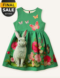 Last Few Left!-Toddler Kid Girl Easter Bunny Green Sleeveless Tank Dress