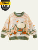 Last 5 Left!-Toddler Kid Girl Cute Duck Long Sleeves Crew Neck Sweater