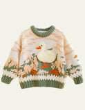 Last Few Left!-Toddler Kid Girl Cute Duck Long Sleeves Crew Neck Sweater - CCMOM