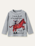 Mouse Horse Printed Long-Sleeved T-shirt - CCMOM