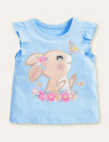 Rabbit Butterfly Printed T-shirt