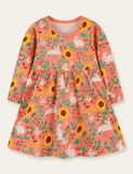 Rabbit Sunflower Printed Dress
