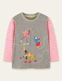 Rainbow Animal Friends Printed Long Sleeve T-shirt - CCMOM