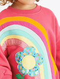 Rainbow Flower Appliqu¨¦ Sweatshirt Set - CCMOM