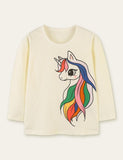 Rainbow Unicorn Printed Long-Sleeve T-shirt