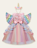 Rose Dream Mesh Party Dress + Unicorn Wings - CCMOM