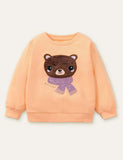 Scarf Bear Appliqué Sweatshirt