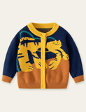Shaped Tiger Pattern Sweater Cardigan