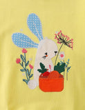 Shy Rabbit Appliqué Carrot Embroidered Sweatshirt - CCMOM