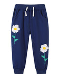 Small Flower Appliqu¨¦ Sports Pants - CCMOM