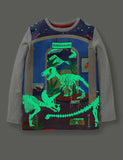 Toddler Boy Dinosaur Glowing Appliqu¨¦ Long Sleeve Shirt