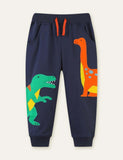 Toddler Funny Dinosaur Appliqué Sweatpants