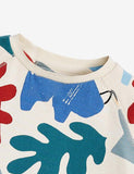 Toddler Geometric Leaves Animal Full Printed Pull Over Sweatshirt - CCMOM