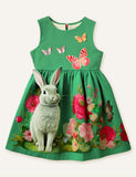 Toddler Kid Girl Easter Bunny Green Sleeveless Tank Dress - CCMOM