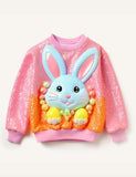 Toddler Kid Girl Rabbit Crew Neck Long Sleeves Top - CCMOM