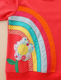 Toddler Kid Rainbow Flower Appliqué Pull Over Sweatshirt - CCMOM