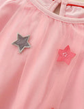 Toddler Kid Star Embroidered Mesh Long Sleeves Dress - CCMOM