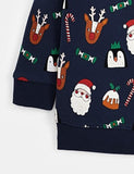 Toddler Santa Elk Candy Printed Pull Over Sweatshirt - CCMOM