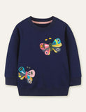 Two Butterflies Embroidered Sweatshirts
