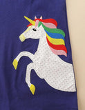 Unicorn Appliqué Embroidered Dress - CCMOM