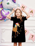 Unicorn Appliqué Star Embroidered Dress - CCMOM