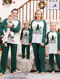 Christmas Tree Plaid Letters Printed Family Matching Pajamas
