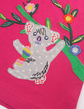 Children's Koala Animal Embroidered Patch Short Sleeve Dress