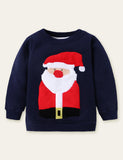 Christmas Elk Animal Appliqué Embroidered Sweatshirt