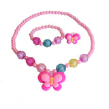 Butterfly children's three-piece necklace accessories