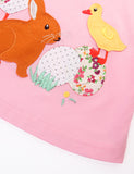 Children's Animal Park Embroidered Patch Short Sleeve Dress