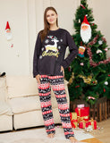 Christmas Cartoon Elk Letter Printed Family Matchting Pajamas