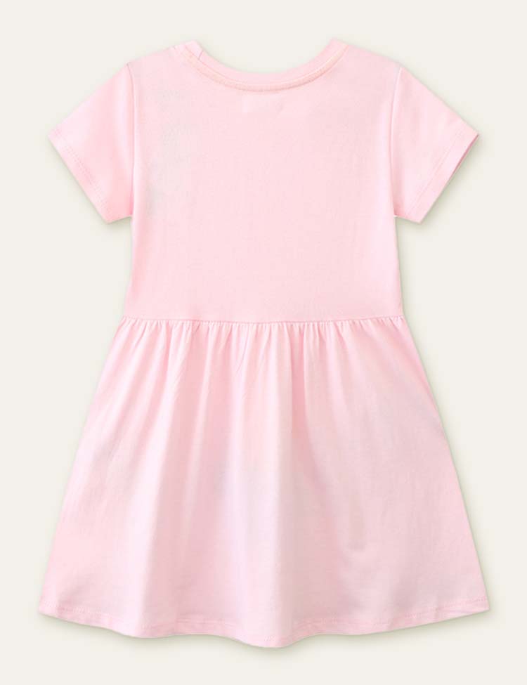 Clearance-Toddler Girl Rainbow Printed Splice Dress