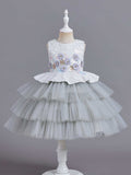 Children's Dress Princess Dress European and American Embroidery Puffy Cake Dress