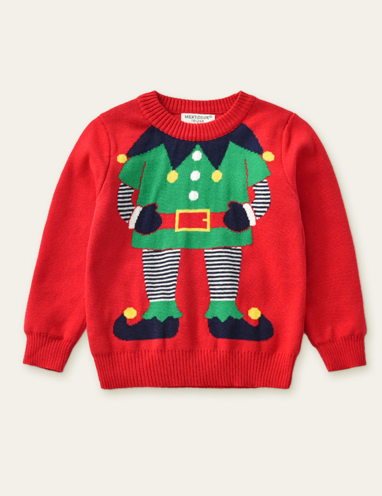 Toddler Christmas Cute Cartoon Crew Neck Pull Over Sweater