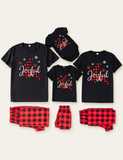 Christmas Element Printed Short Sleeve Family Matching Pajamas