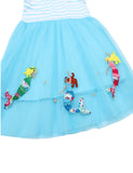 Children's mermaid embroidery princess gauze dress