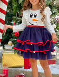 Christmas Christmas Tree Pom Pom Mesh Dress