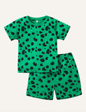 Children's Cartoon Spotted Short-Sleeved Shorts Suit