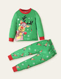 Christmas Elk Printed Pajamas