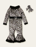 Christmas Bow Leopard Printed One-Piece Set