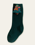 Santa Christmas Tree Cartoon Socks