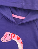 Dinosaur Animal Affixed Cloth Embroidered Hoodie