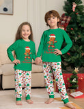 Christmas Cartoon Gingerbread Man Cute Printed Family Matchting Pajamas