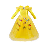 Colorful butterfly long-sleeved princess dress party dress