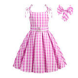 Barbie Party Suit Suspender Plaid Dress