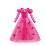 Colorful butterfly long-sleeved princess dress party dress