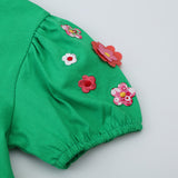 Children's Animal Embroidered Short Sleeve Dress