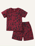 Children's Casual Spotted Short Sleeve Suit