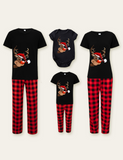 Christmas Element Printed Short Sleeve Family Matching Pajamas